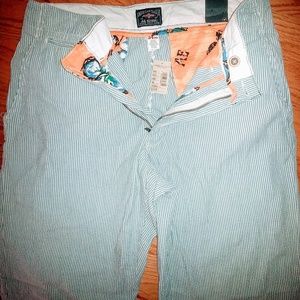 AE Seersucker pants powder blue and white stripe